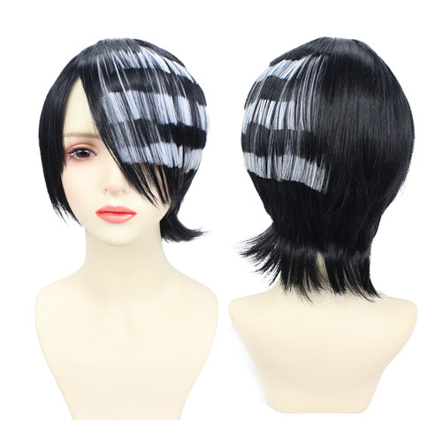 Women wig black white - wig,
