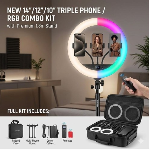 Led ring light with - light, tripod