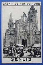 Chemin de Fer du Nord French Railway Official Poster Postcard - Senlis