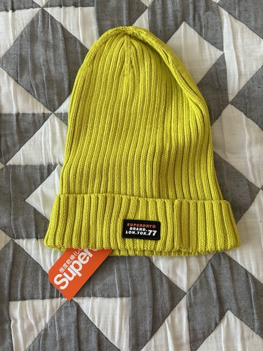 Superdry yellow beanie hat - yellow,