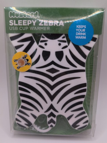 Mustard sleepy zebra usb cup - mustard,