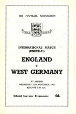 ENGLAND v West Germany (Under 23 International @ Liverpool) 1963