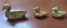 Vintage Brass Duck And Two Ducklings