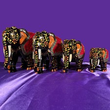 Hand painted wooden elephant - hand-painted,