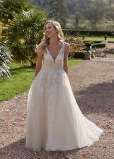 Romantica ivory wedding dress, UK size 12/14, lace with sequins, good condition
