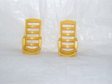 Vintage Fisher-Price Little People 2 x Yellow Sun Lounge Chairs