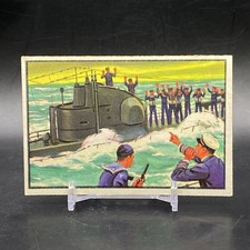 1954 Bowman #24 German U Boat 58 Surrenders US Navy Victories Vintage Card