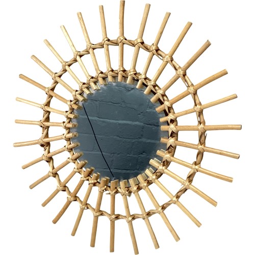 Rattan sunburst wall - sunburst, mirror