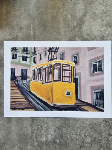 Vintage yellow tram - , in