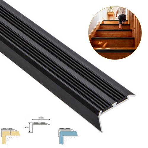 900mm aluminium stair nosing - aluminium,