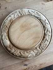 Victorian Carved Wooden Circular Shape Bread Board