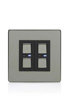 Lightwave LW452 BLK 2-Gang Slave Dimmer Switch 2-Way BLACK CHROME Connect Series