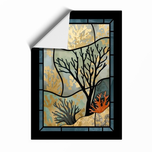 Stained glass botanical framed - botanical,