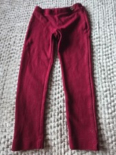 Mayoral Girls Legging Age 5 Years Burgundy Red Stretch Pull On Elastic Waist