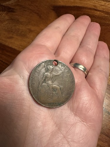1918 british one penny - 1918,
