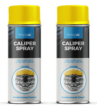 Brake Caliper Heat Resistant Aerosol Spray Paint Drum High Temp Can YELLOW x 2