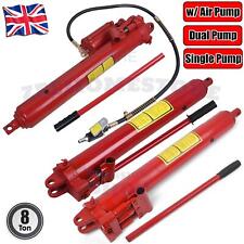 Hydraulic Long Ram Jack 8T Clevis Base Dual Pump Air Pump Engine Hoist Cylinder