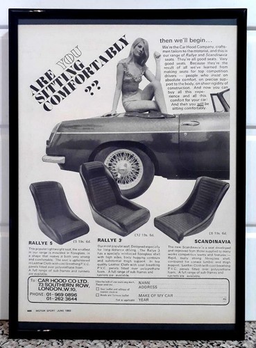 Framed original classic car - framed, ad