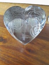 Waterford Crystal Monique Lhuillier Sunday Rose Heart Paperweight
