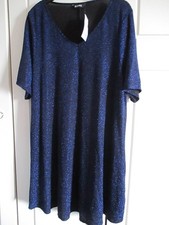 EVANS BLACK AND BLUE GLITZY TOP SIZE 20 BNWT
