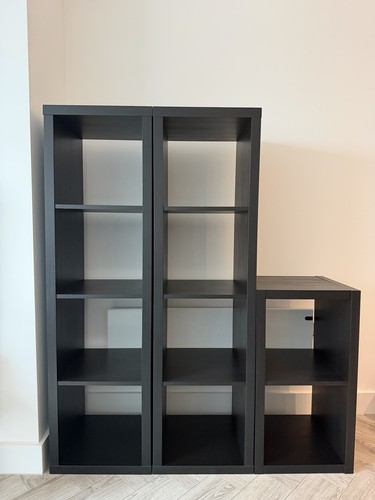Black ikea wooden shelving - black,