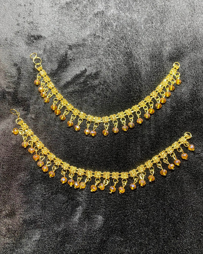 Gold diamond studded orange - studded,
