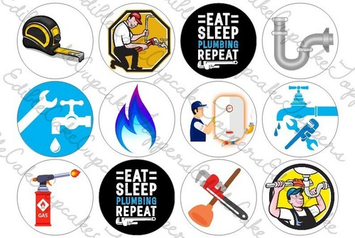 Plumber plumbing cupcake - plumber,