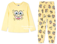 Ladies Teddy Fleece Pyjamas SPONGEBOB SQUAREPANTS Women 6-24 Winter PJs Primark