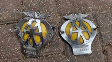 Vintage AA Car Badge Original Metal ORIGINAL AA Badges, 2 number
