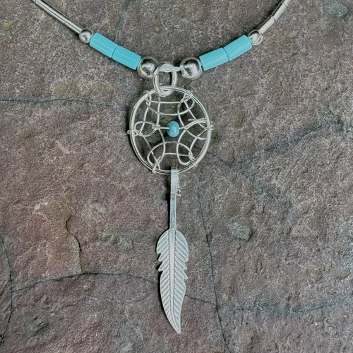 Small dream catcher necklace - dream,