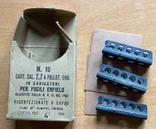 ORIGINAL ITALIAN EMPTY CARDBOARD .303 AMMUNITION BOX WITH 3 LEE-ENFIELD CLIPS
