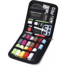 Sewing Kit Set Box Small Travel Adults Needles Thread to Sew Make 82 Pcs Case