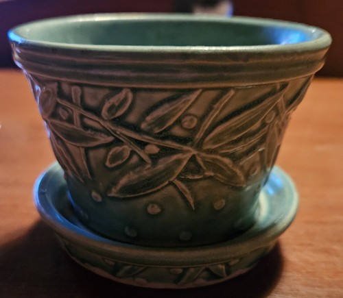 Vtg mccoy pottery aqua hobnail - mccoy,