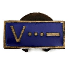 WW2 British V for Victory Morse Code Home Front Enamel Patriotic Lapel Badge