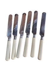 BUTTER KNIVES SILVER COLLARED TAYLOR’S EYE WITNESS SHEFFIELD STEEL (b)