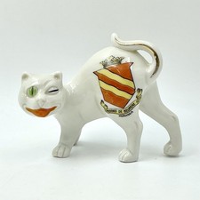 VINTAGE FOREIGN MADE CRESTED CHINA MODEL OF WHIMSICAL CAT - HORNSEA CREST 