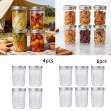 4/6 Pack 500ml Mason Jars &