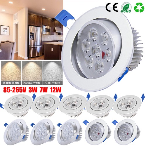 12w slim recessed led flat - 3/7/12w,