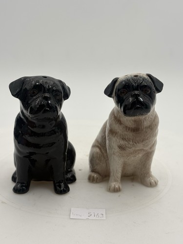 Pair quail ceramics pug dog - of,