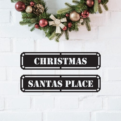 Christmas street signs bar - christmas,