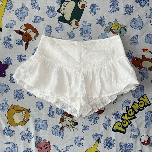 White cotton short shorts - short,