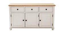 DFS Harrington Lime Washed Oak & White 3 Drawer Sideboard RRP £319