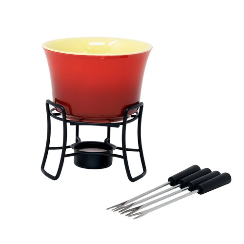 Chocolate fondue set with - chocolate,