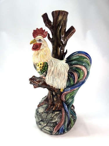 Italian majolica rooster - majolica, &