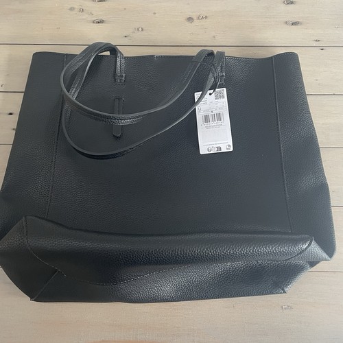 Mango black faux leather tote - mango,