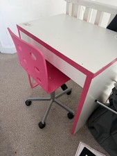 Pink & White Kids Desk Table