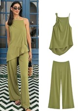 ZARA GREEN ASYMMETRIC DRAPED