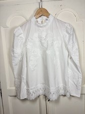 Zara White Lace Blouse Size S