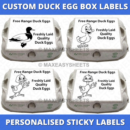 Duck egg box labels - egg, stickers