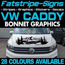 to fit VW CADDY ADVENTURE MOUNTAIN BONNET STICKERS GRAPHICS CAMPERVAN DAY VAN